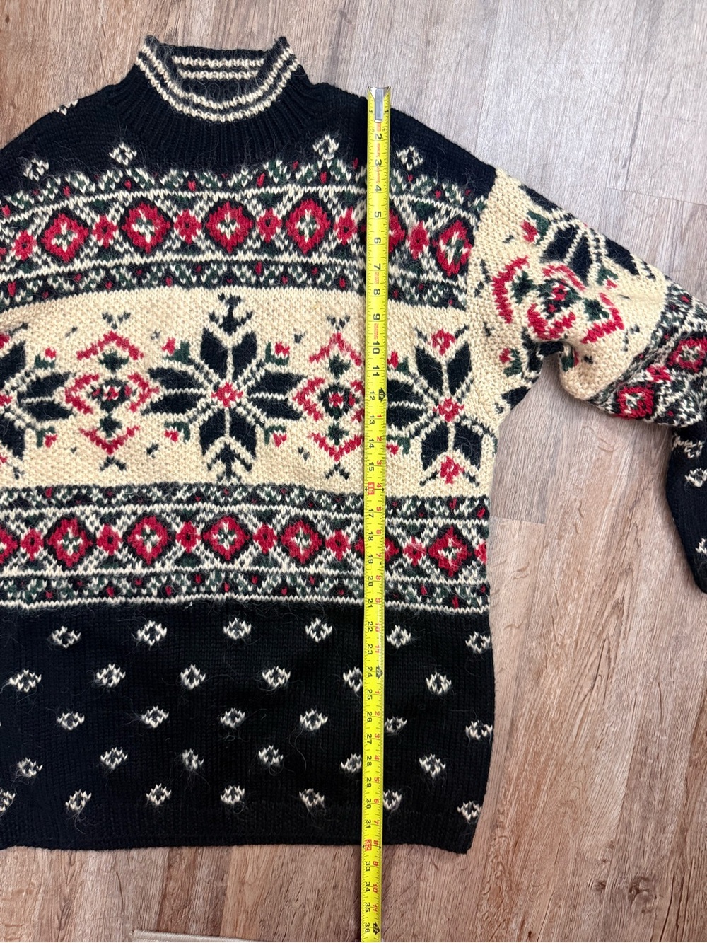 Vintage Croft & Barrow Fair Isle Nordic Mock Neck Sweater XL Wool Blend - Picture 4 of 14